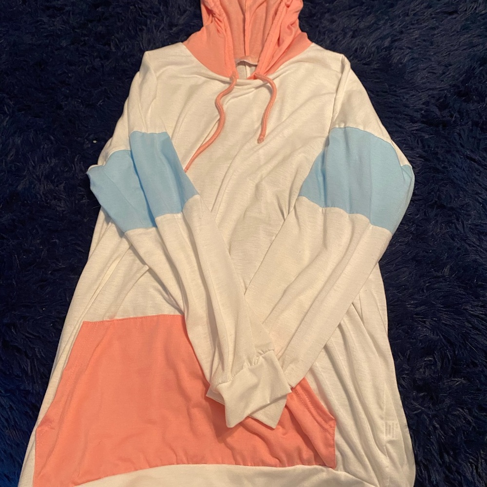 Oversized color-block lightweight hoodie Size M